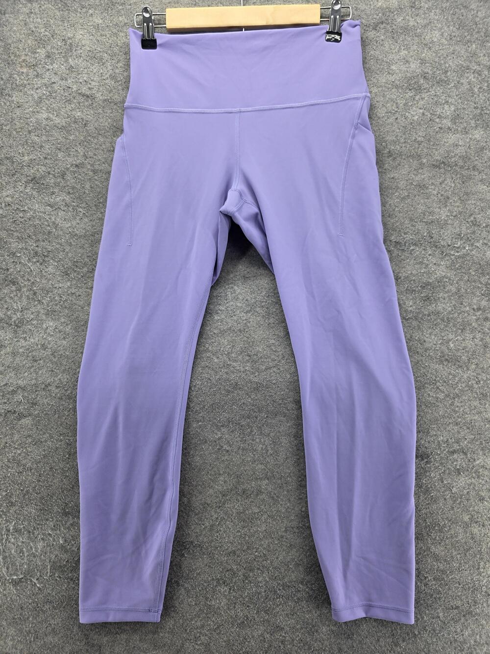 Lululemon Leggings Womens 10 Purple Ankle Yoga Elastic Waist Pockets 26 Inseam